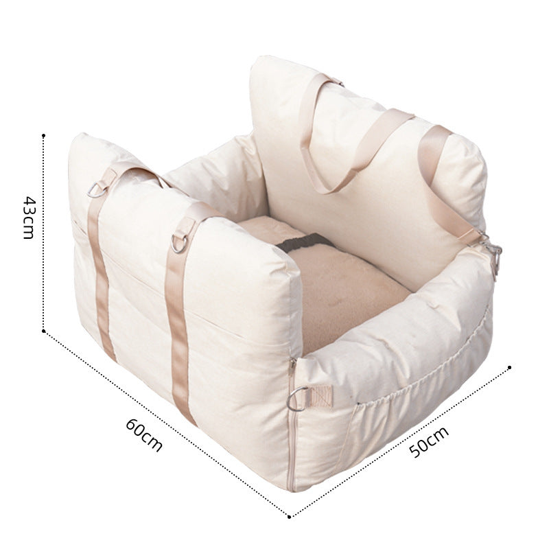 Linen Car Safety Dog Bed