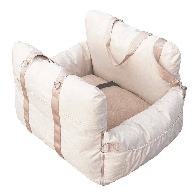 Linen Car Safety Dog Bed