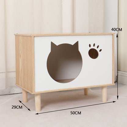 Creative Modeling Pet Wooden Nest Solid Wood Cat Nest Pet Cat Bedside Table
