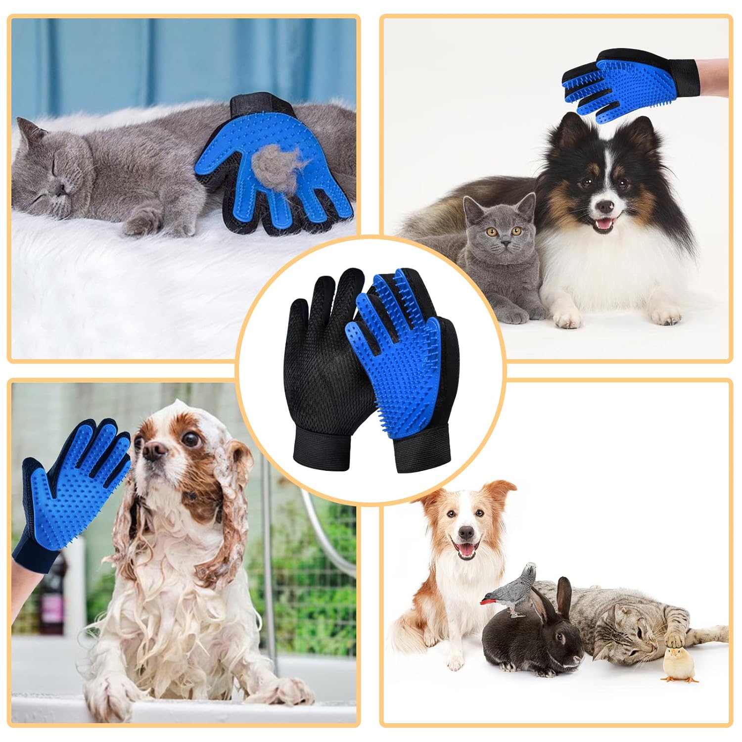 2-in1 Pet Grooming Gloves & Bath Glove