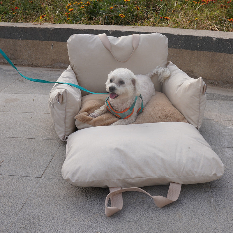 Linen Car Safety Dog Bed