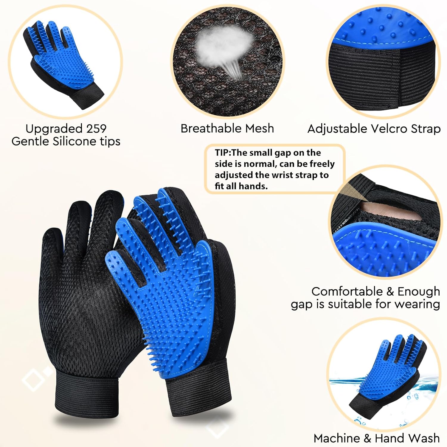 2-in1 Pet Grooming Gloves & Bath Glove