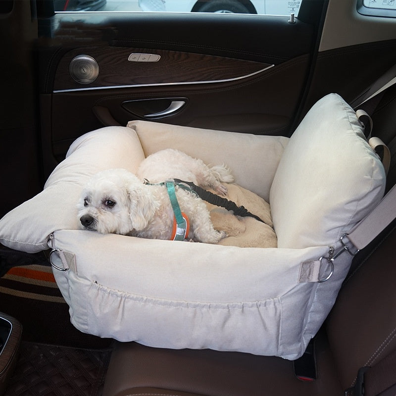 Linen Car Safety Dog Bed
